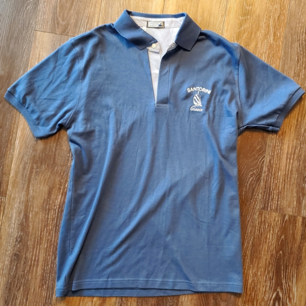 Santorini Greece Polo Made woth 100% Greek Cotton NWOT! XXL
